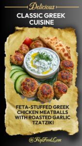 Feta-Stuffed Greek Chicken Meatballs